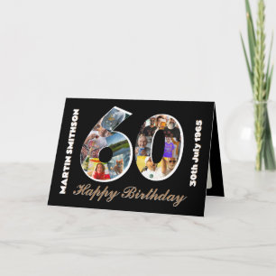 60th birthday mans Photo card 60 years old