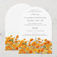 60th Birthday Marigold October Birth Flower Arch