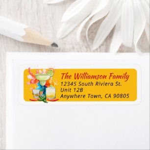 60th Birthday Mexican Fiesta Return Address Label