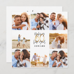 60th birthday modern black and gold