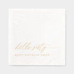 60th Birthday Modern Elegant Gold Hello Sixty Foil Napkins<br><div class="desc">Designed for a meaningful 60th birthday celebration, these “hello 60” birthday party napkins combine modern script with a simple, minimalist layout. The result is an elegant and stylish addition to your milestone event. With gold detailing and a clean, minimal aesthetic, these napkins complement both intimate dinners and larger birthday parties...</div>