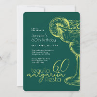 60th Birthday Modern Green Margarita Fiesta