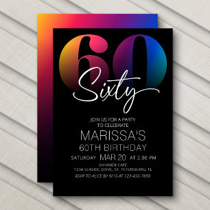 60th Birthday Modern Invitation