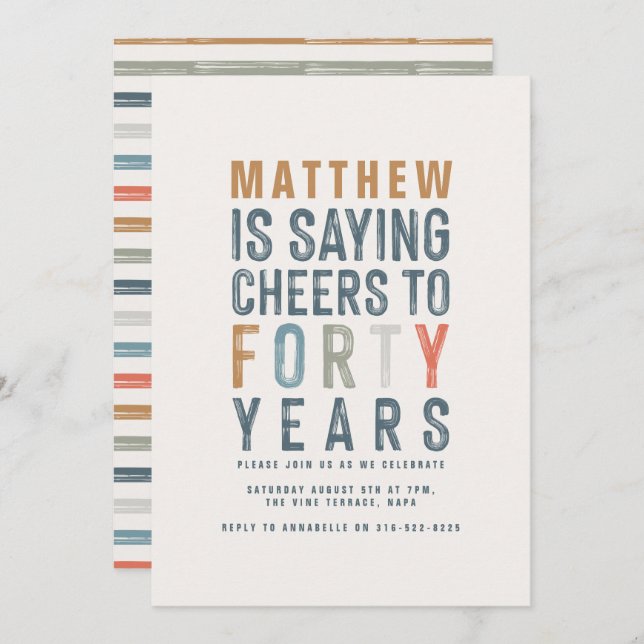 60th birthday modern rustic classy typography (Front/Back)