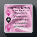 60th Birthday Mom Poem Plaque<br><div class="desc">A great gift for a mom on her 60th birthday</div>