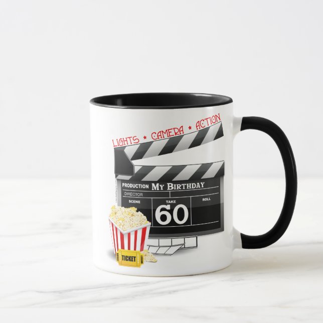 60th Birthday Movie Theme Mug (Right)