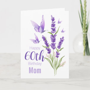 60th Birthday Mum Lavender-scented Butterfly  Card