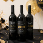 60th Birthday Name 1966 Black Gold Elegant Chic Wine Label<br><div class="desc">1966 Vintage 60th Birthday Black & Gold Elegant Wine Label. Celebrate your milestone with our exclusive 1966 Vintage 60th birthday wine label. The meticulously designed label with stunning black and gold hues effortlessly enhances the visual appeal of your favourite wine. The year 1966, prominently featured on the label, adds a...</div>