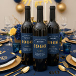 60th Birthday Name 1966 Blue Gold Elegant Chic Wine Label<br><div class="desc">1966 Vintage 60th Birthday Blue & Gold Elegant Wine Label. Celebrate your milestone with our exclusive 1966 Vintage 60th birthday wine label. The meticulously designed label with stunning blue and gold hues effortlessly enhances the visual appeal of your favourite wine. The year 1966, prominently featured on the label, adds a...</div>
