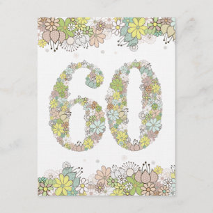 60th Birthday Natural Blooms Ladies Photo Invite