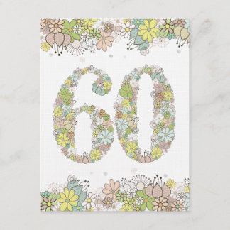 60th Birthday Natural Blooms Ladies Photo Invite