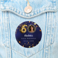 60th birthday navy blue gold stars photo