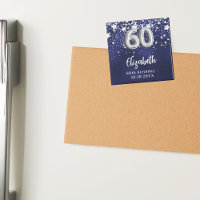 60th birthday navy blue silver stars