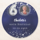 60th birthday navy blue silver stars photo