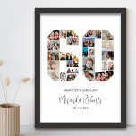 60th Birthday Number 60 Custom Photo Collage Poster<br><div class="desc">Celebrate 60th birthday with this personalised number 60 photo collage poster. This customisable gift is also perfect for wedding anniversary. It's a great way to display precious memories from your wedding and married life. The poster features a collage of photos capturing those special moments, and it can be customised with...</div>