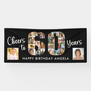 60th Birthday Number 60 Photo Collage Cheers Banner