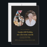 60th Birthday Number 60 Photo Collage Modern Black Invitation<br><div class="desc">Mark sixty years of wonderful memories and adventures with this captivating 60th Birthday Number Photo Collage. This customisable template is the perfect blend of creativity and sentiment, allowing you to create a truly memorable gift for your loved one's special day. Capture the essence of incredible years in a single masterpiece...</div>