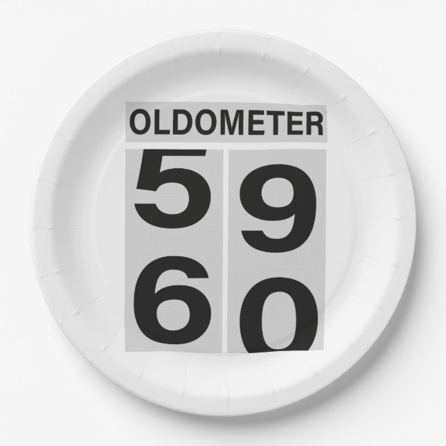 60th Birthday OLDOMETER Paper Plate (Front)
