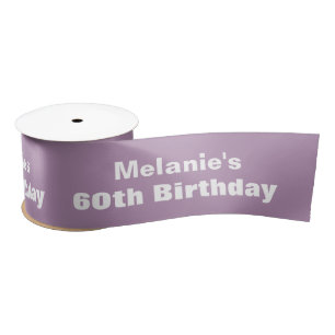 60th Birthday or ANY YEAR Custom Colour G08 PURPLE Satin Ribbon