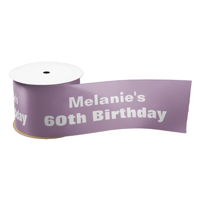 60th Birthday or ANY YEAR Custom Colour G08 PURPLE Satin Ribbon (Spool)