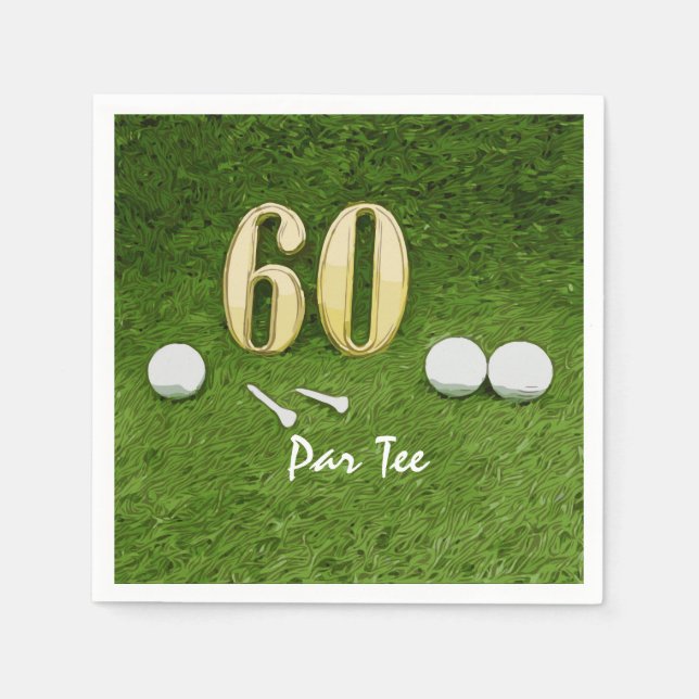 60th Birthday Par tee Party for golfer Napkin (Front)