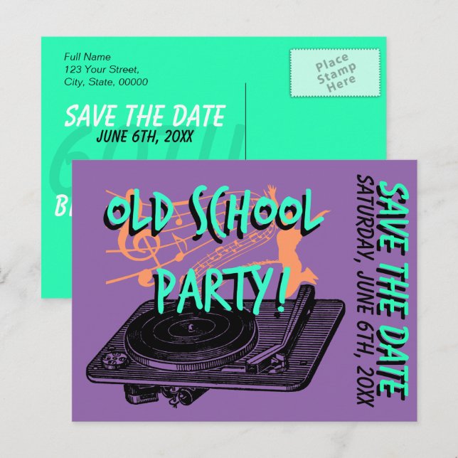 60th Birthday Party 60s Save the date Announcement Postcard (Front/Back)