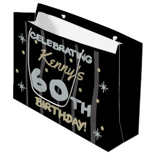 60th Birthday Party Add Your Name Large Gift Bag