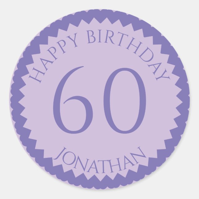 60th Birthday Party add your name pretty Classic Round Sticker (Front)