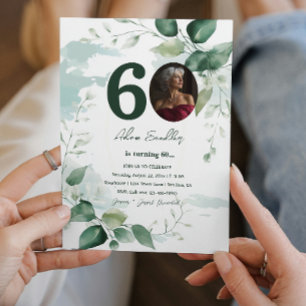 60th Birthday party and green brunches invitations