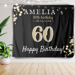 60th Birthday Party Black Golden Backdrop Tapestry<br><div class="desc">60th Birthday Party Black Golden Backdrop. 60th birthday tapestry for him or her. Use the tapestries as a backdrop for the 60th birthday party. Personalise it with your text.</div>
