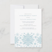 60th Birthday Party Blue White Snowflake Winter