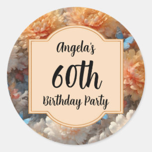 60th Birthday Party Classic Round Sticker