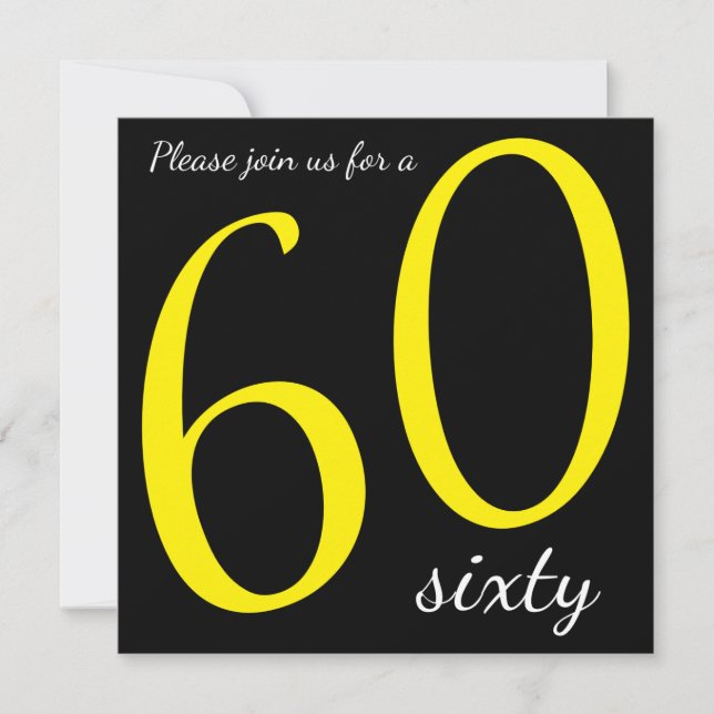 60th Birthday Party  | DIY Text Invitation (Front)