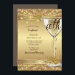 60th Birthday Party Elegant Gold Swirls Flowers In Invitation<br><div class="desc">I hope you enjoy this great Birthday Party Invitation with this 60th Birthday Party Elegant Gold Swirls,  Gold Flowers and a Cocktail Glass on it.  You can CHANGE ALL THE PERSONAL INFORMATION on the Birthday Party Invitation to meet your needs.  Enjoy!
https://www.zazzle.com/store/artzdizigns</div>
