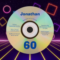 60th Birthday Party Faux CD Retro 90s music