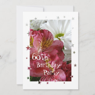 60th Birthday Party-Floral/customise age Invitation