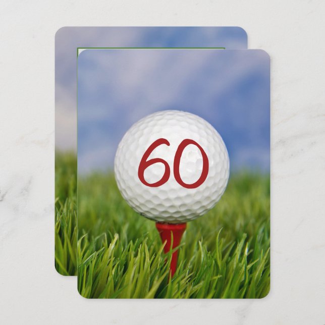 60th Birthday Party Golf theme Invitation (Front/Back)