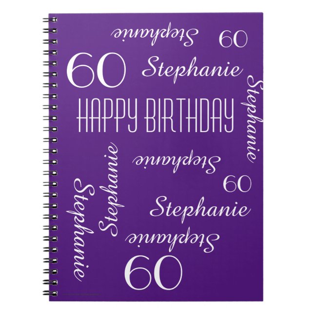 60th Birthday Party Guest Book, Repeating Names Notebook (Front)