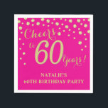 60th Birthday Party Hot Pink and Gold Diamond Napkin<br><div class="desc">60th Birthday Party Invitation with Hot Pink and Gold Glitter Diamond Background. Gold Confetti. Adult Birthday. Man or Woman Birthday. For further customisation,  please click the "Customise it" button and use our design tool to modify this template.</div>