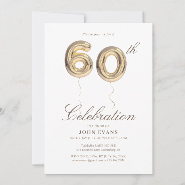 60th Birthday Party Invitation (Front)
