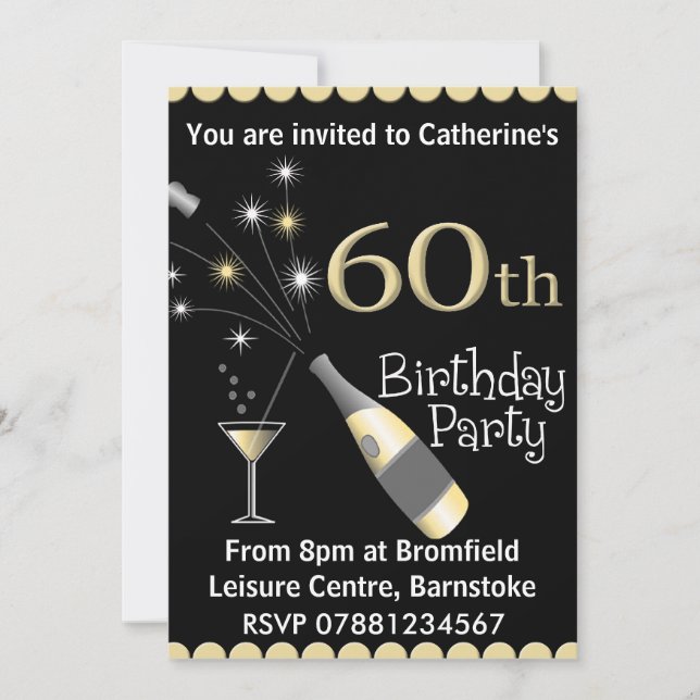 60th Birthday Party Invitation (Front)