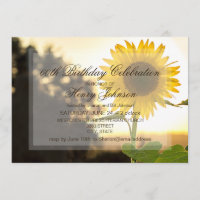 60th Birthday Party Invitation Featuring Sunflower