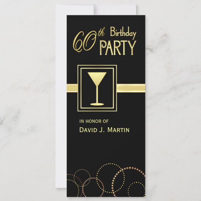 60th Birthday Party Invitations - Contemporary (Front)