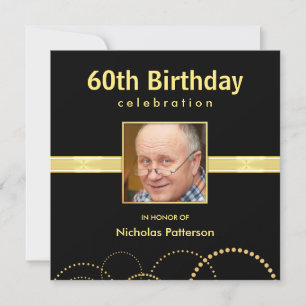 60th Birthday Party Invitations - Custom Photo