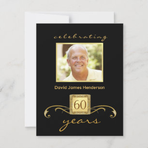 60th Birthday Party Invitations - Formal Monogram