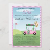 60th Birthday Party Lady Golfer Theme Invitation