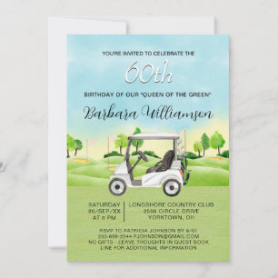 *60th Birthday Party Lady Golfer Theme Invitation