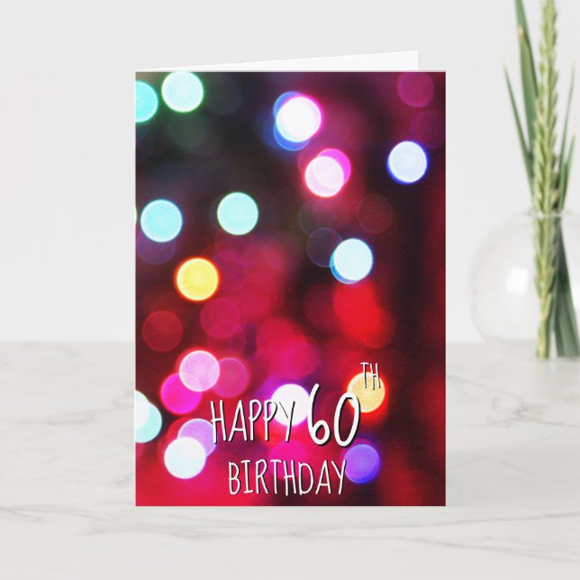60th Birthday Party Lights Card (Front)