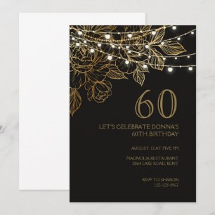 60th birthday party luxury elegant invitation