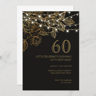 60th birthday party luxury elegant invitation 